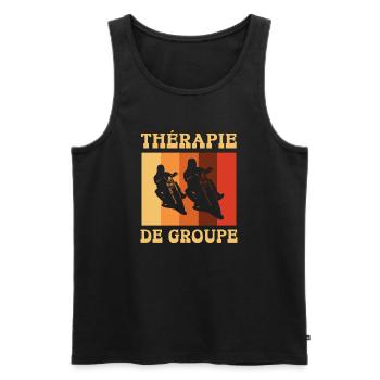 thérapie de groupe - Débardeur bio Premium Homme - noir - Devant - AI Model Male 178 light (178cm)
