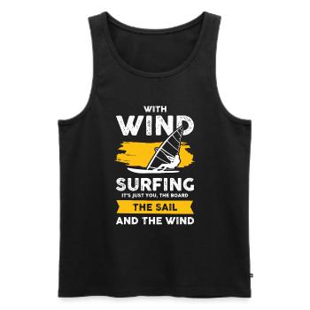 windsurfen surfer - Männer Premium Bio Tank Top - Schwarz - Vorne - Michal (187cm)