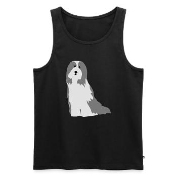 Bearded Collies - Men's Premium Organic Tank Top - black - Front - AI Model Male 178 light (178cm)