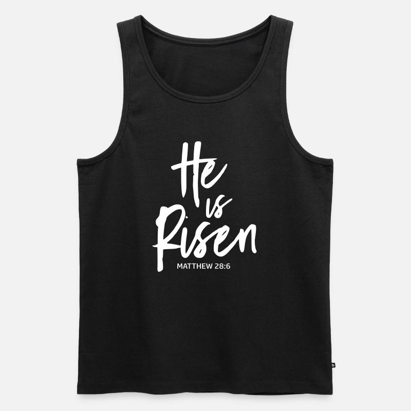 he is risen by csDesign - Männer Premium Bio Tank Top - Schwarz