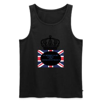 In Gedenken an die Königin vom VK. - Männer Premium Bio Tank Top - Schwarz - Vorne - AI Model Male 178 light (178cm)