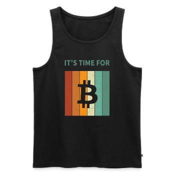 Bitcoin - Men's Premium Organic Tank Top - black - Front - AI Model Male 178 light (178cm)