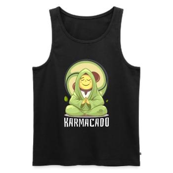 Avocado Karmacado Vegan Meditation Namaste - Männer Premium Bio Tank Top - Schwarz - Vorne - AI Model Male 178 light (178cm)