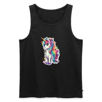 Magisches Fabelwesen Geschöpf der Reinheit Einhorn - Männer Premium Bio Tank Top - Schwarz - Vorne - Michal (187cm)