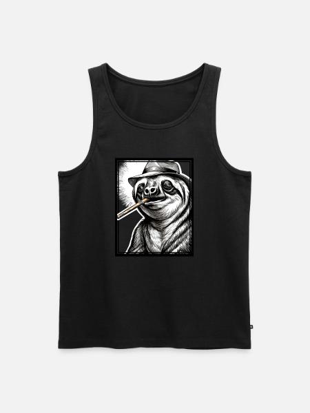 Sloth Noir - Männer Premium Bio Tank Top - Schwarz