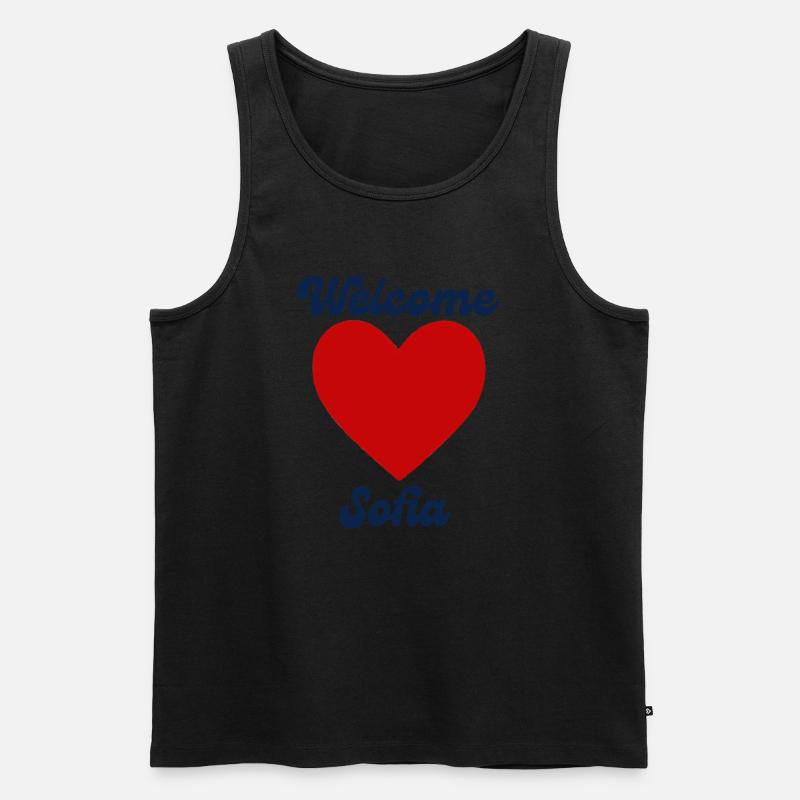 Sofia willkommen - Männer Premium Bio Tank Top - Schwarz