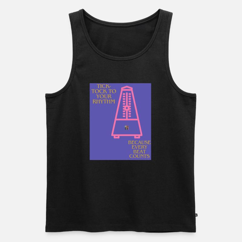 Metronom Beats - Männer Premium Bio Tank Top - Schwarz
