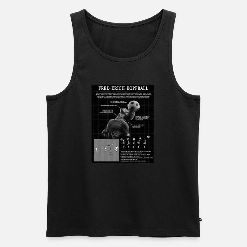 Fred-Erich-Kopfball - Männer Premium Bio Tank Top - Schwarz