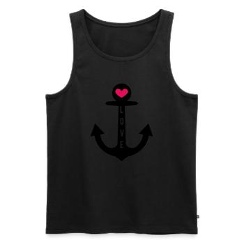 love anker - Männer Premium Bio Tank Top - Schwarz - Vorne - Michal (187cm)