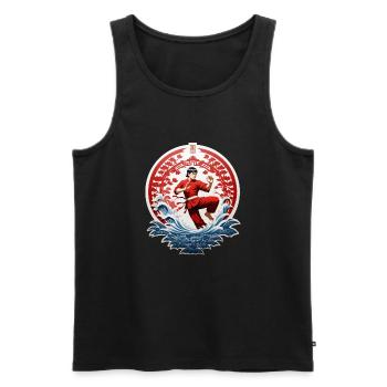Kung Fu - Männer Premium Bio Tank Top - Schwarz - Vorne - Michal (187cm)