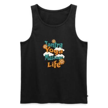 Tantra Yoga Massage Life - Spiritual Gift - Men's Premium Organic Tank Top - black - Front - AI Model Male 178 light (178cm)