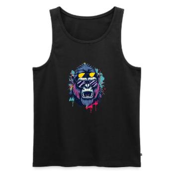 Urban Ape Vibes - Männer Premium Bio Tank Top - Schwarz - Vorne - Michal (187cm)