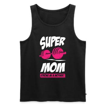 Super Mom Strong As a Mother - Men's Premium Organic Tank Top - black - Front - Michal (187cm)