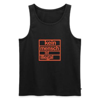 kein mensch ist illegal orange - Männer Premium Bio Tank Top - Schwarz - Vorne - Michal (187cm)