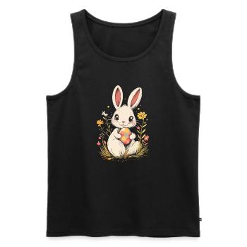 Ostern Osterhase Vintage - Männer Premium Bio Tank Top - Schwarz - Vorne - AI Model Male 178 light (178cm)