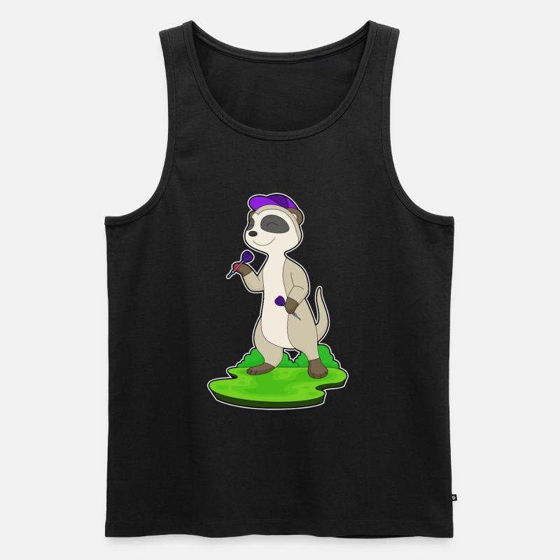 Erdmännchen Dart Dartpfeil - Männer Premium Bio Tank Top - Schwarz