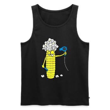 Maiskolben Föhn - Männer Premium Bio Tank Top - Schwarz - Vorne - Michal (187cm)