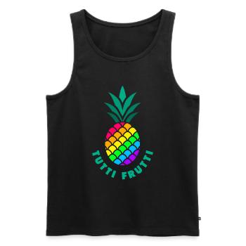 Pride / LGBTQ / Ananas / Tutti Frutti - Männer Premium Bio Tank Top - Schwarz - Vorne - AI Model Male 178 light (178cm)