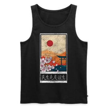 Cherry Blossoms Flowers Gardener - Men's Premium Organic Tank Top - black - Front - Michal (187cm)