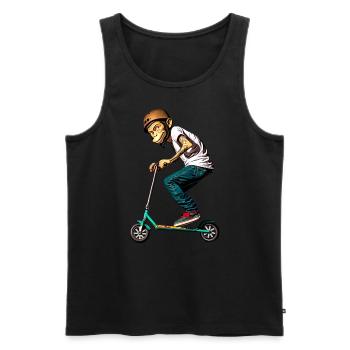 Stunt Scooter Monkey Does Tricks - Men's Premium Organic Tank Top - black - Front - AI Model Male 178 light (178cm)