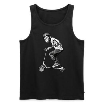 Stunt Scooter Monkey Does Tricks - Men's Premium Organic Tank Top - black - Front - AI Model Male 178 light (178cm)