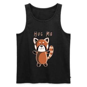 Hug Me Roter Panda - Pandas - Tier - Tiere - Männer Premium Bio Tank Top - Schwarz - Vorne - Michal (187cm)