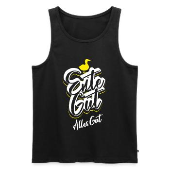 Ente Gut Alles Gut - Lustiger Spruch - Witzig - Männer Premium Bio Tank Top - Schwarz - Vorne - Michal (187cm)