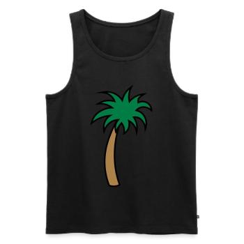 Palme palm tree palmier - Tropen - Strandurlaub - Männer Premium Bio Tank Top - Schwarz - Vorne - AI Model Male 178 light (178cm)