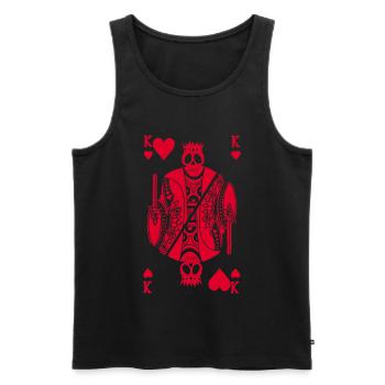 Rotes Skelett des Herzkönigs - Männer Premium Bio Tank Top - Schwarz - Vorne - AI Model Male 178 light (178cm)