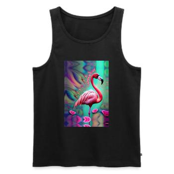 FLAMANT ROSE CAMARGUE PASTELS - Débardeur bio Premium Homme - noir - Devant - AI Model Male 178 light (178cm)
