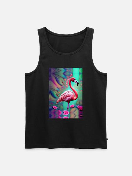 FLAMINGO CAMARGUE PASTELS - Men's Premium Organic Tank Top - black