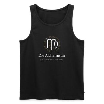 Virgo Alchemistin Symbol - Männer Premium Bio Tank Top - Schwarz - Vorne - AI Model Male 178 light (178cm)