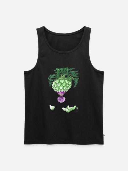 Cœur d'Artichaut Vert - Débardeur bio Premium Homme - noir