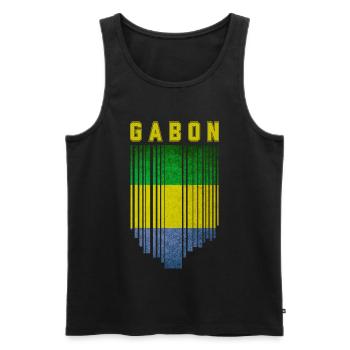 Flagge von Gabun - Männer Premium Bio Tank Top - Schwarz - Vorne - AI Model Male 178 light (178cm)