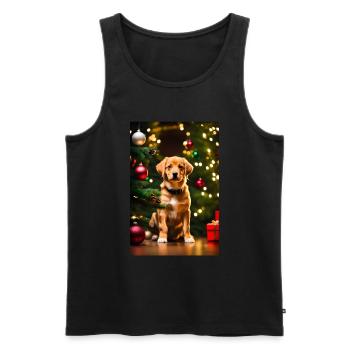Lustig Hund Weihnachten Weihnachtsbaum Geschenk - Männer Premium Bio Tank Top - Schwarz - Vorne - Michal (187cm)