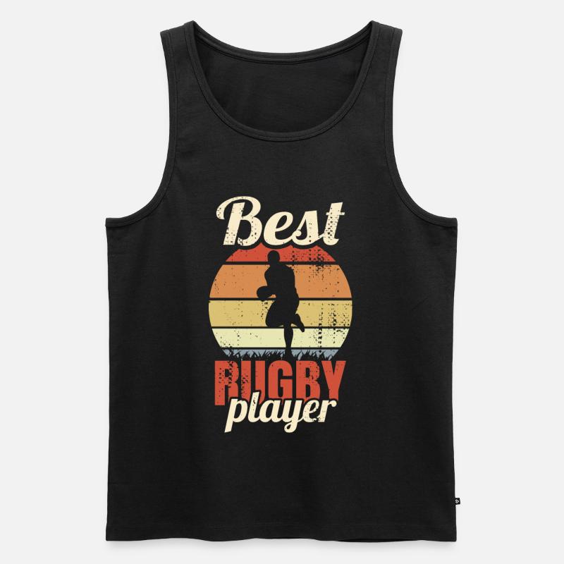 Best Rugby Player - Männer Premium Bio Tank Top - Schwarz