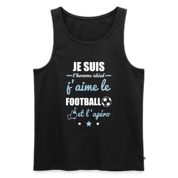 Homme idéal Football, foot - Débardeur bio Premium Homme - noir - Devant - Michal (187cm)