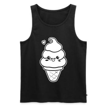 Look de dessin animé de crème glacée - Débardeur bio Premium Homme - noir - Devant - Michal (187cm)