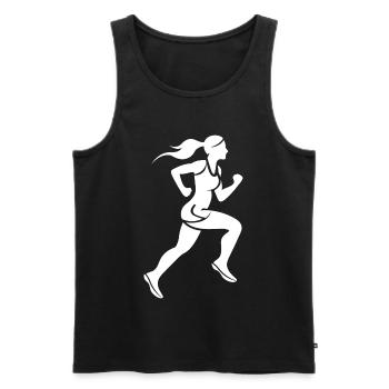 Läuferin - Männer Premium Bio Tank Top - Schwarz - Vorne - Michal (187cm)