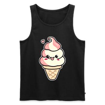 Cartoon Eiscreme - Männer Premium Bio Tank Top - Schwarz - Vorne - Michal (187cm)