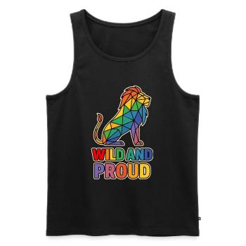Pride Löwe – Wild und stolz LGBT Gay Pride - Männer Premium Bio Tank Top - Schwarz - Vorne - Michal (187cm)