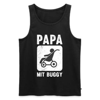 Futur papa PAPA AVEC UNE POULET Drôle - Débardeur bio Premium Homme - noir - Devant - AI Model Male 178 light (178cm)