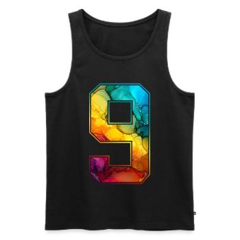 NR. 9 NUMMER 9 COLLEGE 9. GEBURTSTAG - Männer Premium Bio Tank Top - Schwarz - Vorne - AI Model Male 178 light (178cm)