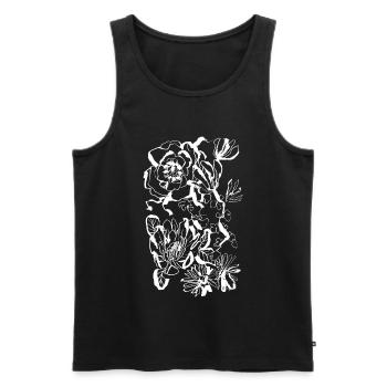 FLEURIR - Débardeur bio Premium Homme - noir - Devant - Michal (187cm)