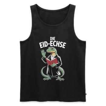 Oath Lizard Funny Justice Motif - Men's Premium Organic Tank Top - black - Front - Michal (187cm)
