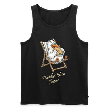 Fish Roll Tester Cartoon - Men's Premium Organic Tank Top - black - Front - AI Model Male 178 light (178cm)