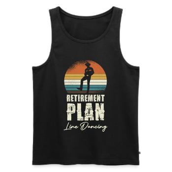 Retirement Line Dance Sunset - Men's Premium Organic Tank Top - black - Front - AI Model Male 178 light (178cm)