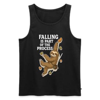 Bouldering Sloth – Falling is part of the Process - Men's Premium Organic Tank Top - black - Front - AI Model Male 178 light (178cm)