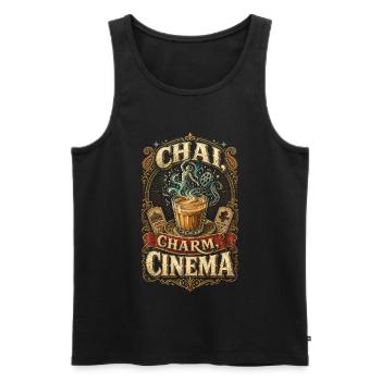 Cinéma Chai Charm Bollywood - Débardeur bio Premium Homme - noir - Devant - AI Model Male 178 light (178cm)