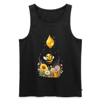Biene Honig Imker Honigwabe Blumen Wiese Insekt - Männer Premium Bio Tank Top - Schwarz - Vorne - AI Model Male 178 light (178cm)
